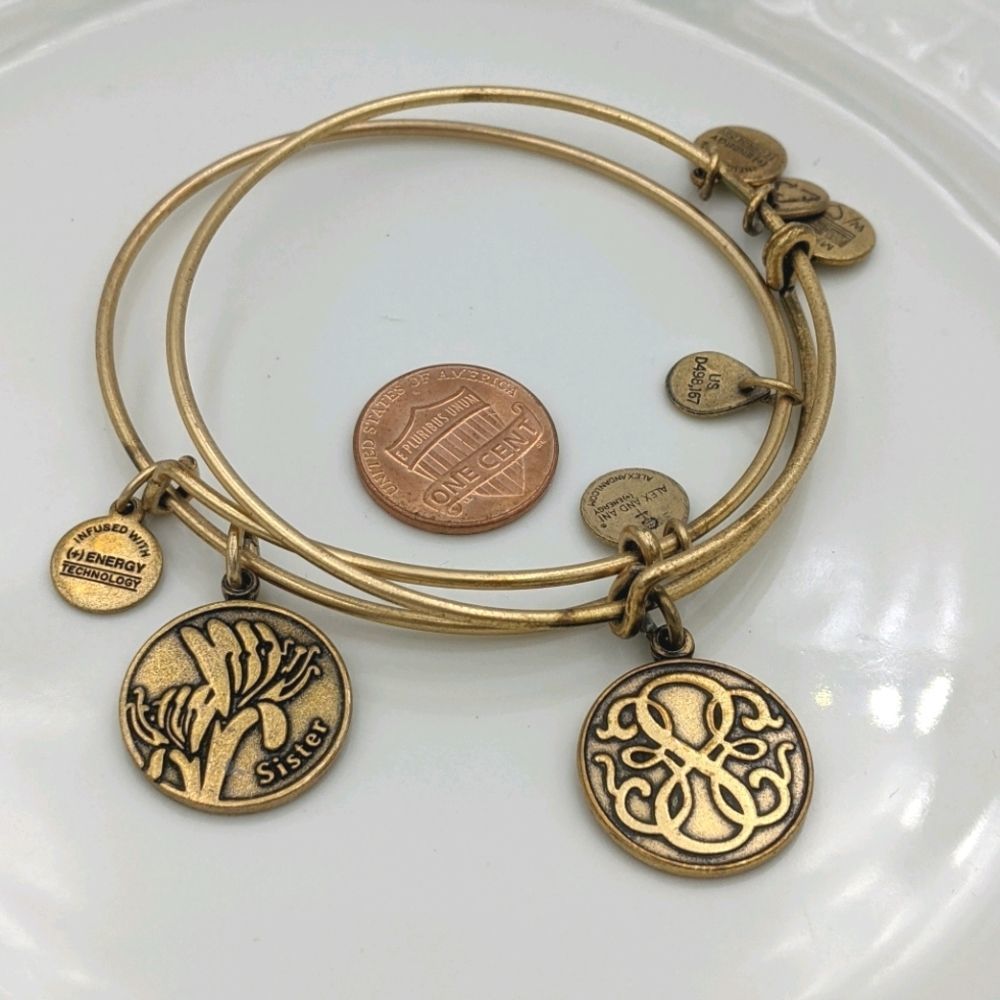 Alex and Ani Rafaleian Gold Sister Path Bracelets